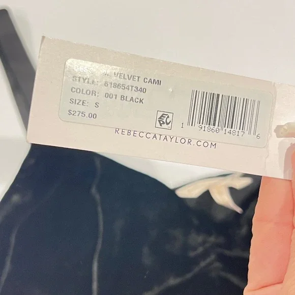 NWT REBECCA TAYLOR Velvet Camisole Small Layer Top Gothic Y2K Whimsigoth - Picture 2 of 4